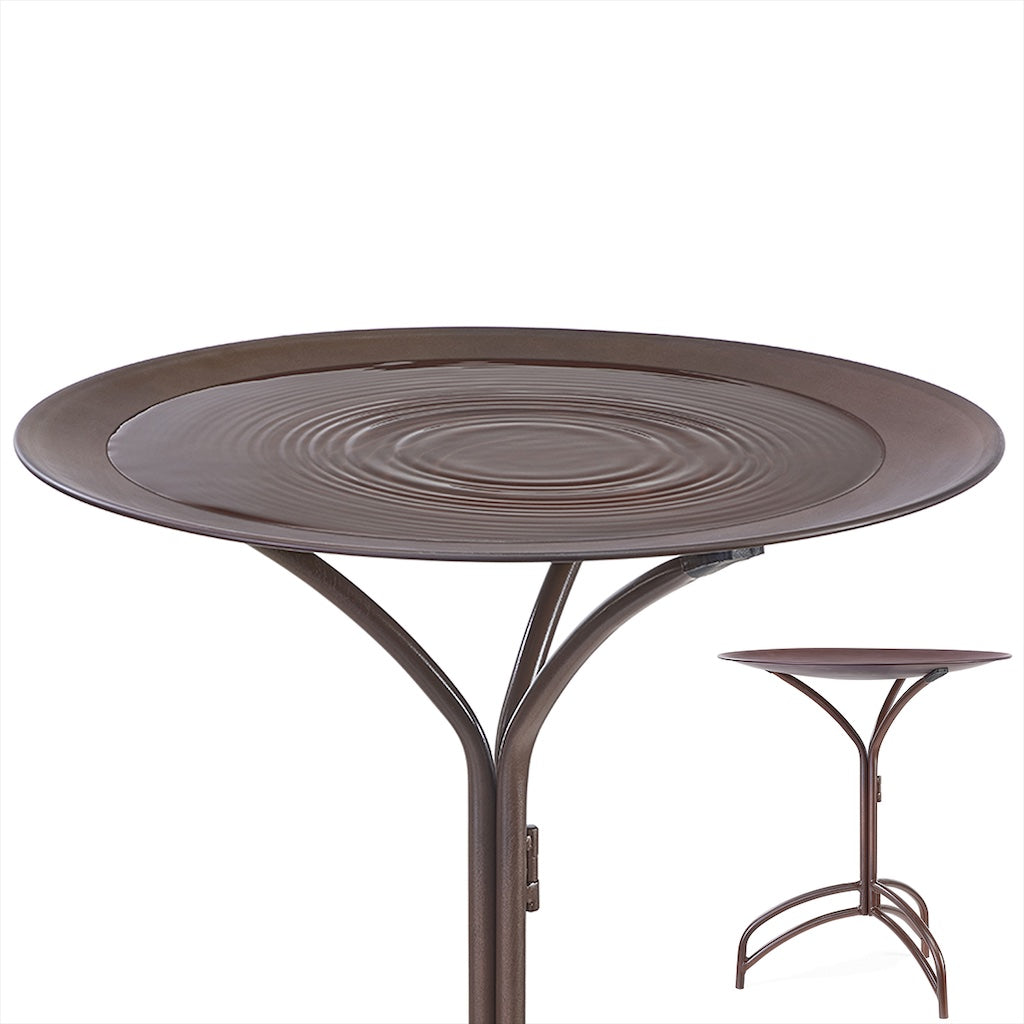 20-inch Rust Bird Bath with Stand