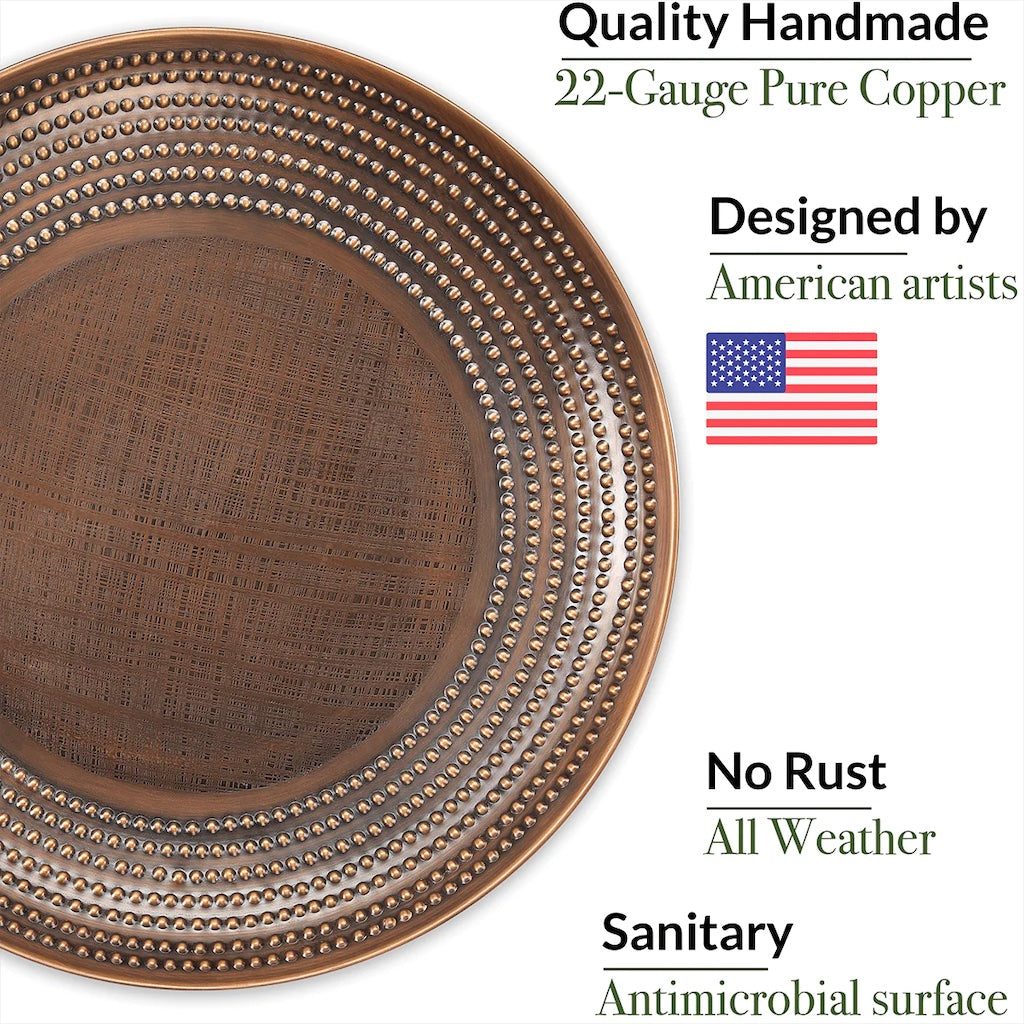 20-inch Copper Tranquility Bird Bath with Stand