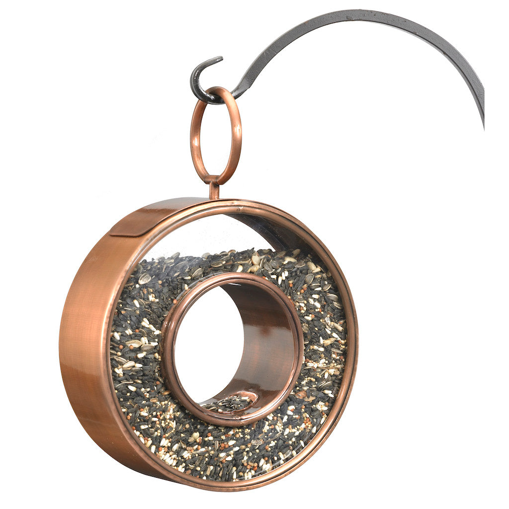 Circle Fly-Thru Copper Bird Feeder