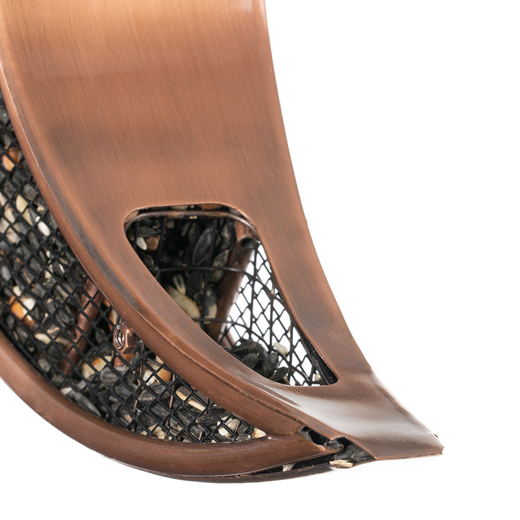 Over The Moon Copper Bird Feeder with Mesh Panels