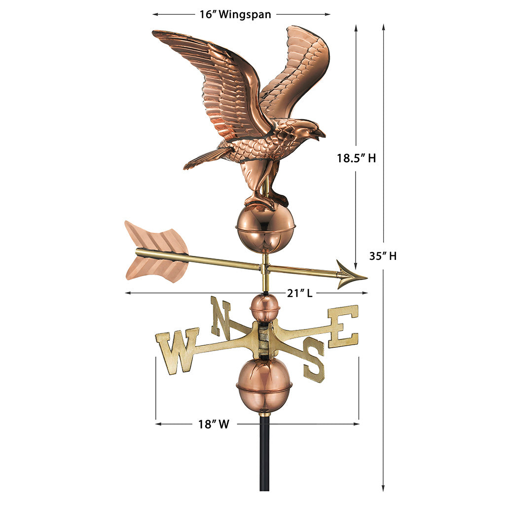 American Eagle Weathervane in Pure Copper