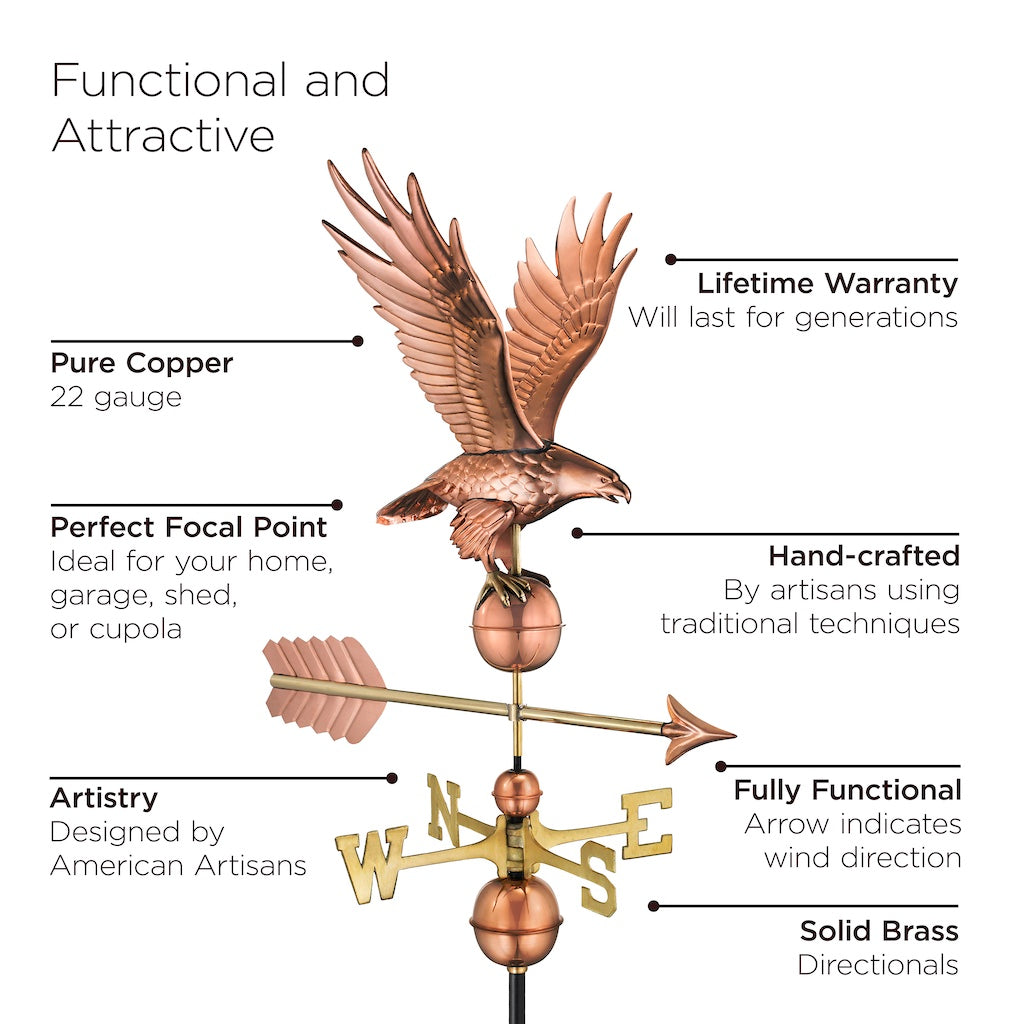 Freedom Eagle Weathervane in Pure Copper