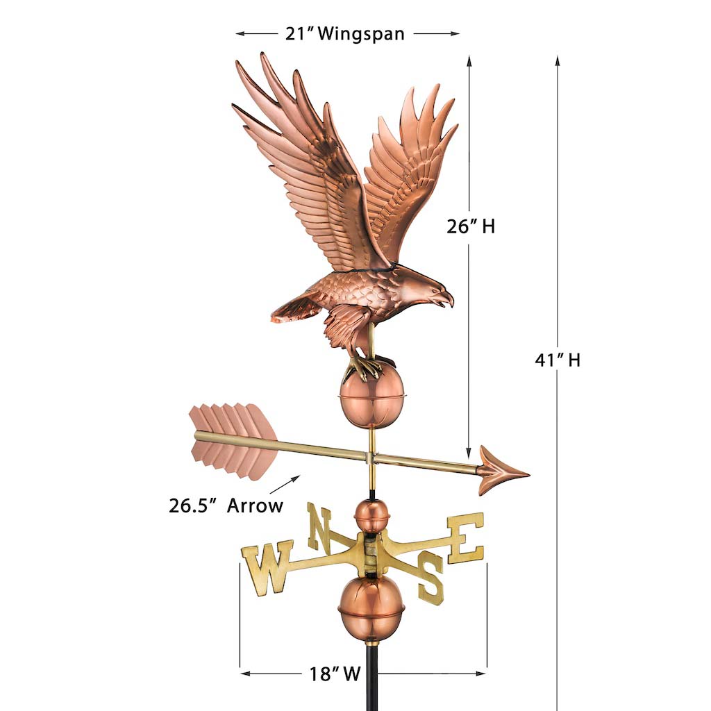 Freedom Eagle Weathervane in Pure Copper
