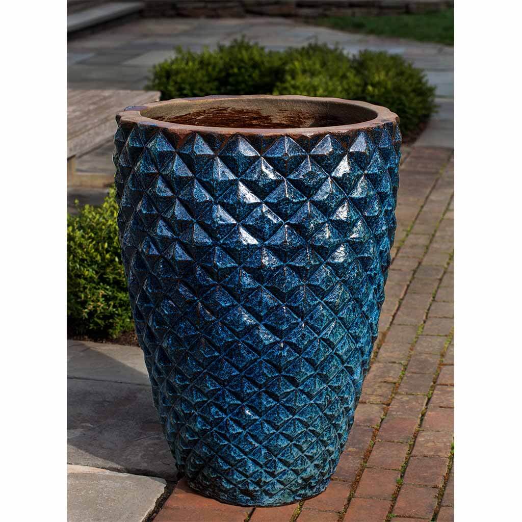 Facet Planter, Tall || Rustic Blue