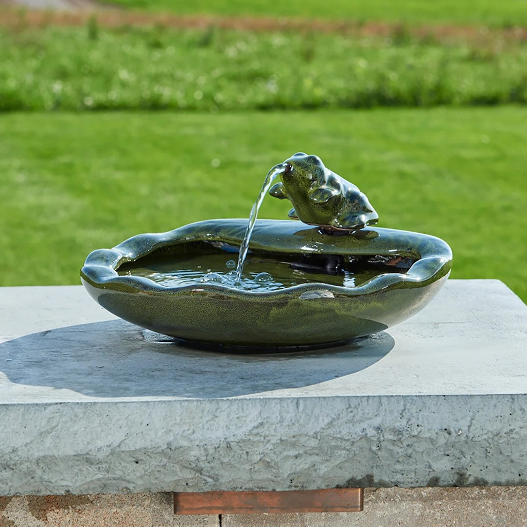 Ceramic Frog Solar Fountain