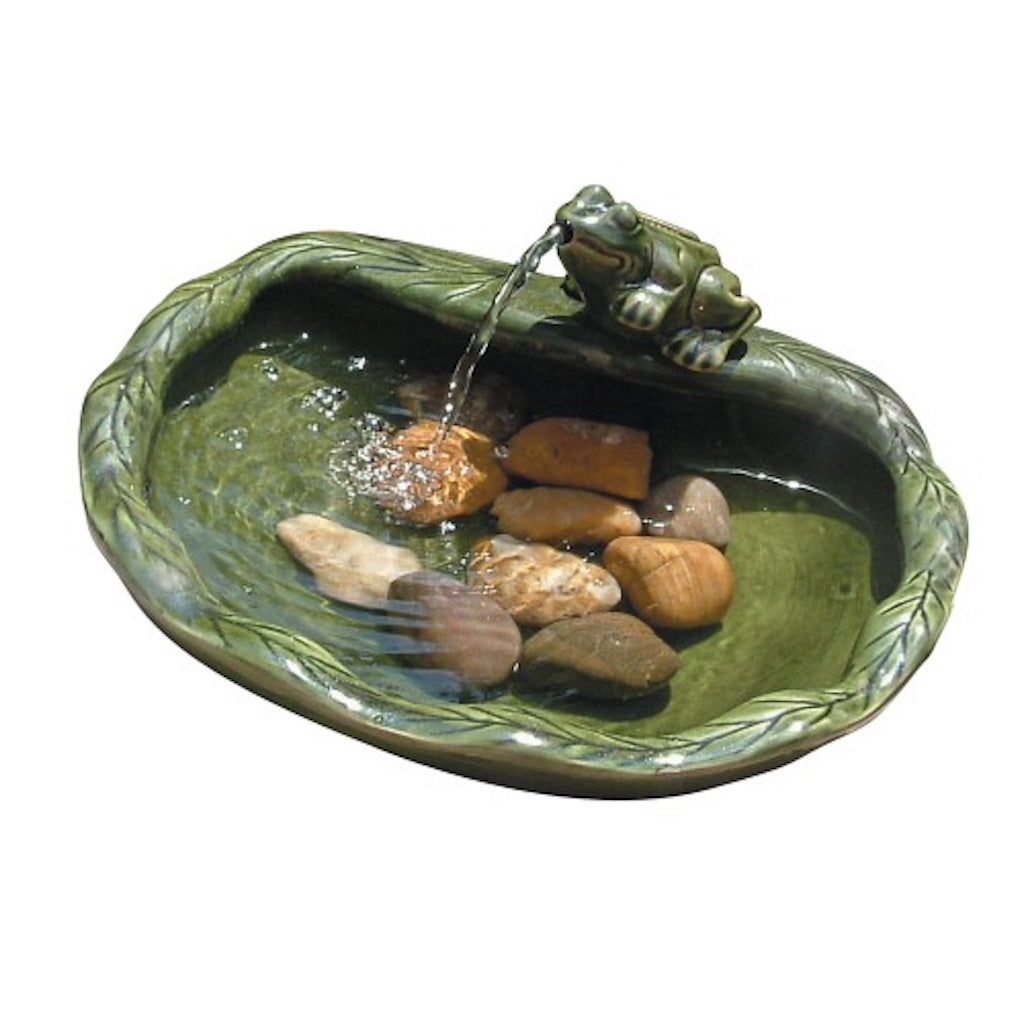 Ceramic Frog Solar Fountain