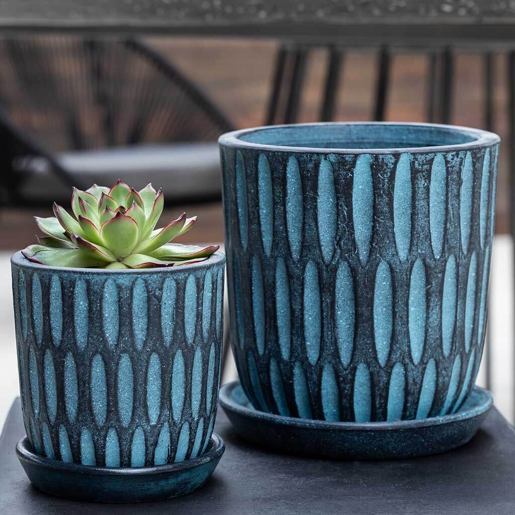 Parabola Planter || Etched Blue