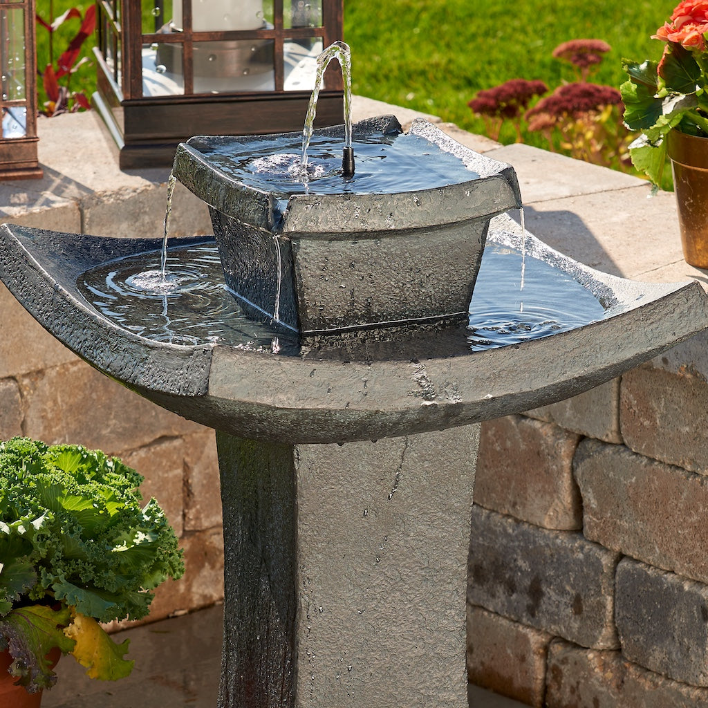Mahayana Zen Fountain with Remote in Aged Iron
