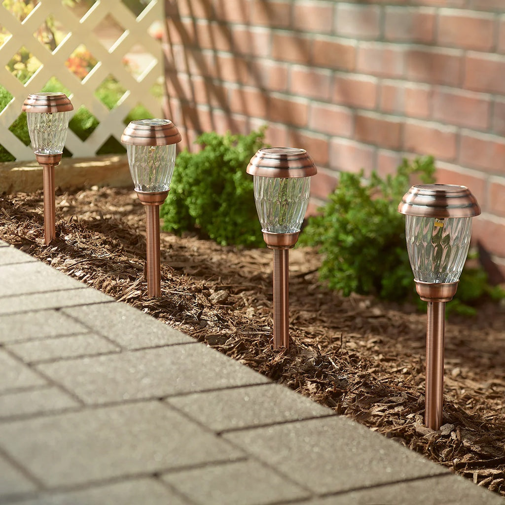Charleston Solar Pathway Lights in Copper 6-pack