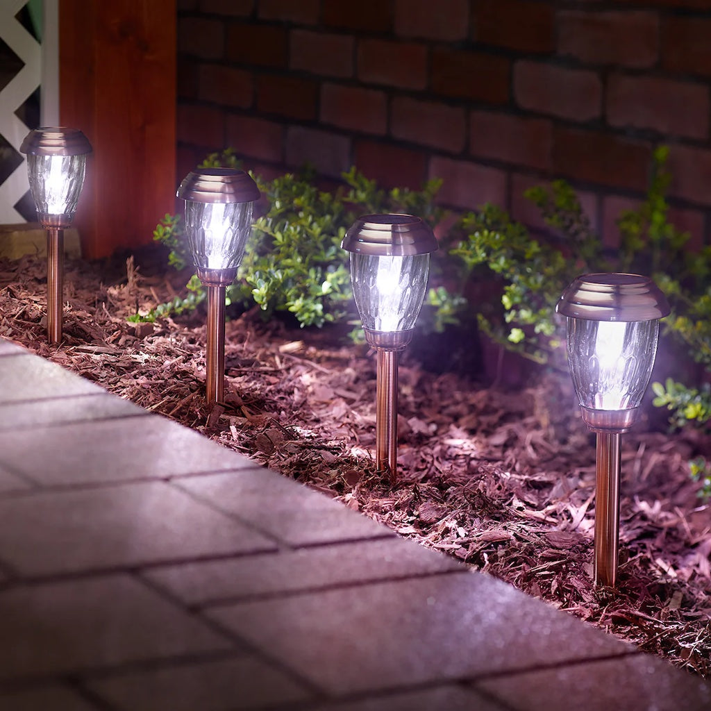 Charleston Solar Pathway Lights in Copper 6-pack
