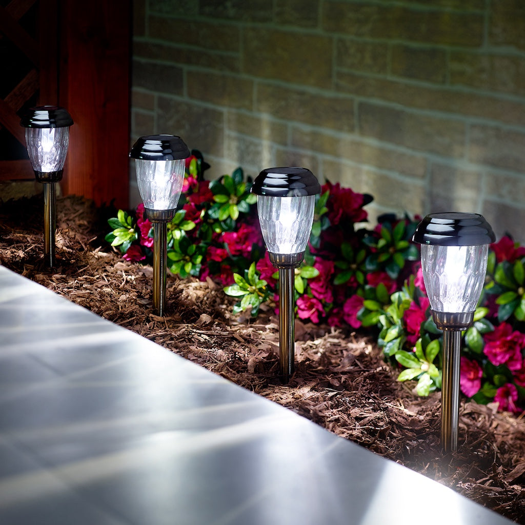 Charleston Solar Pathway Lights in Pewter 6-pack