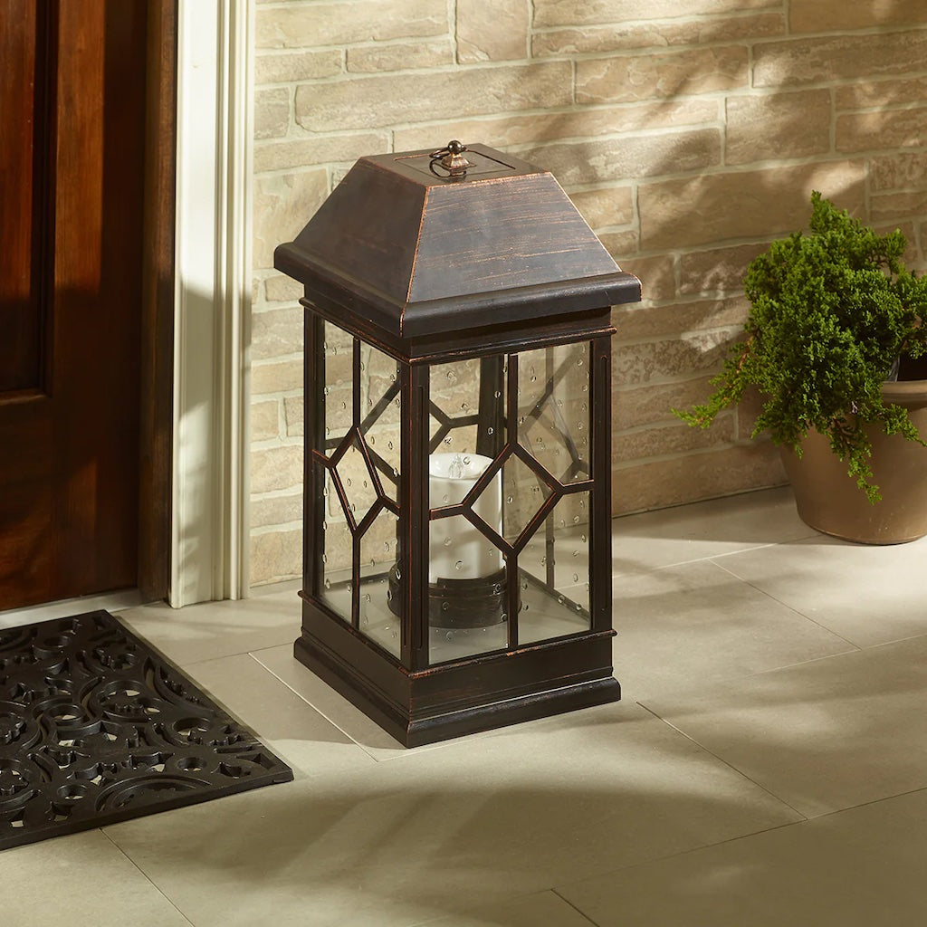 San Felipe Estate 22-inch Solar Lantern in Bronze