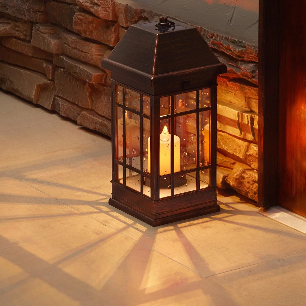 San Rafael II 15-inch Solar Lantern in Bronze