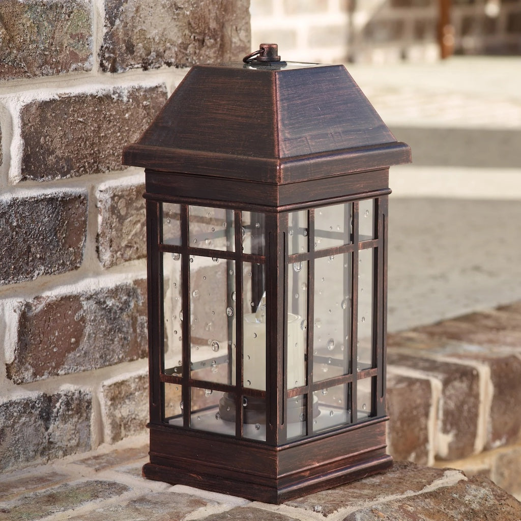 San Rafael II 15-inch Solar Lantern in Bronze