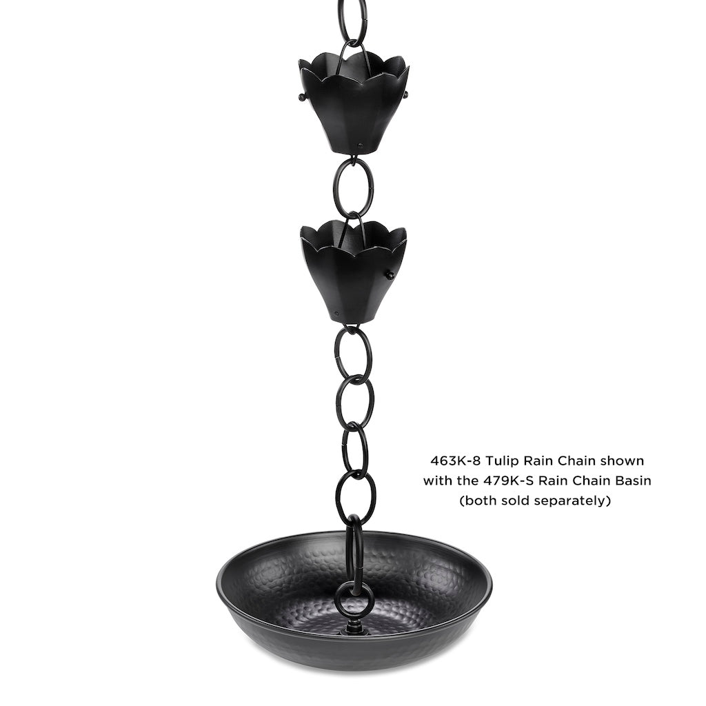 Tulip Black 8.5ft. Rain Chain