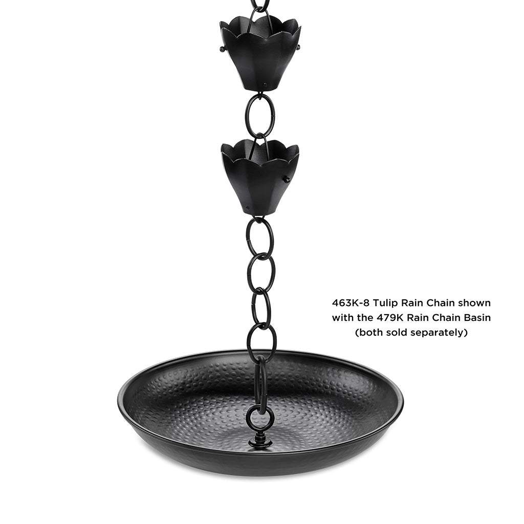 Tulip Black 8.5ft. Rain Chain