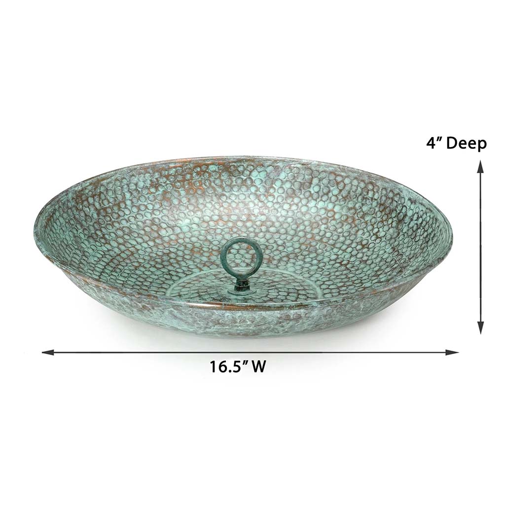 Rain Chain Basin in Blue Verde