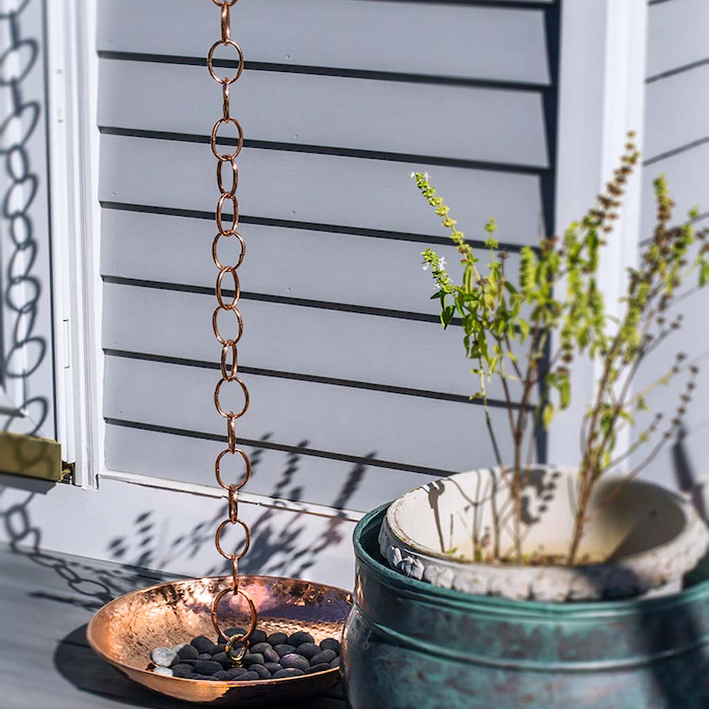 Link 8.5 ft Copper Rain Chain
