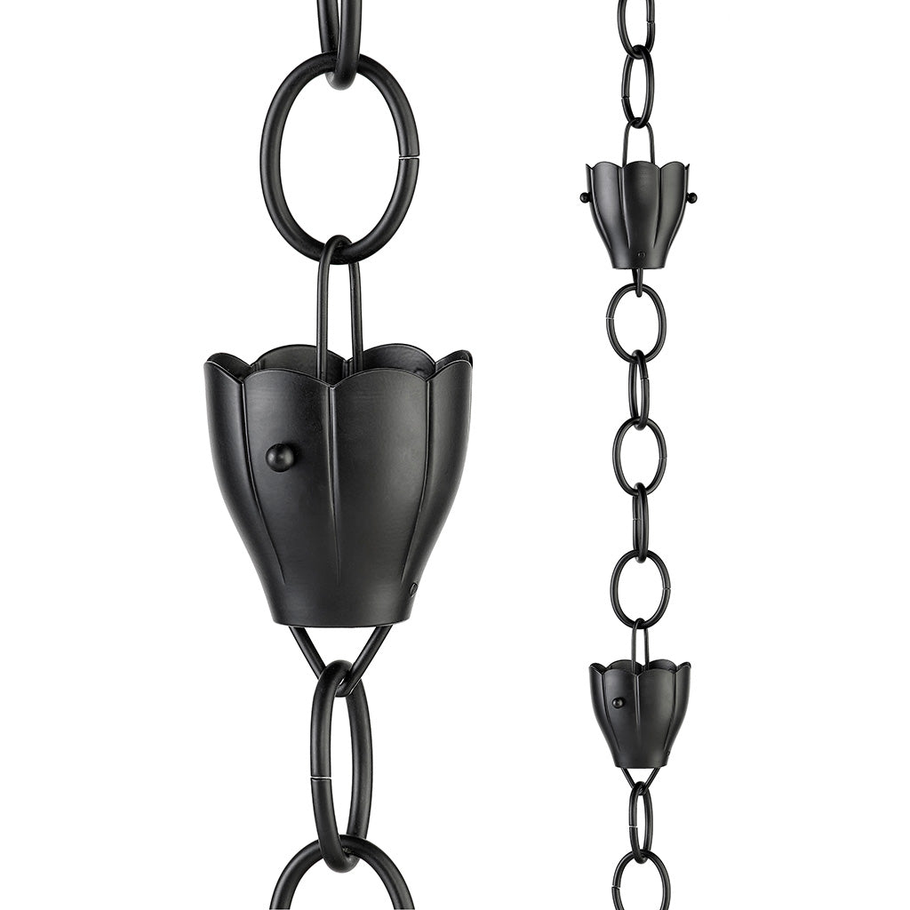 Crocus Black 8.5ft Rain Chain