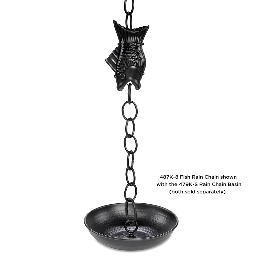 Fish Black 8.5ft Rain Chain