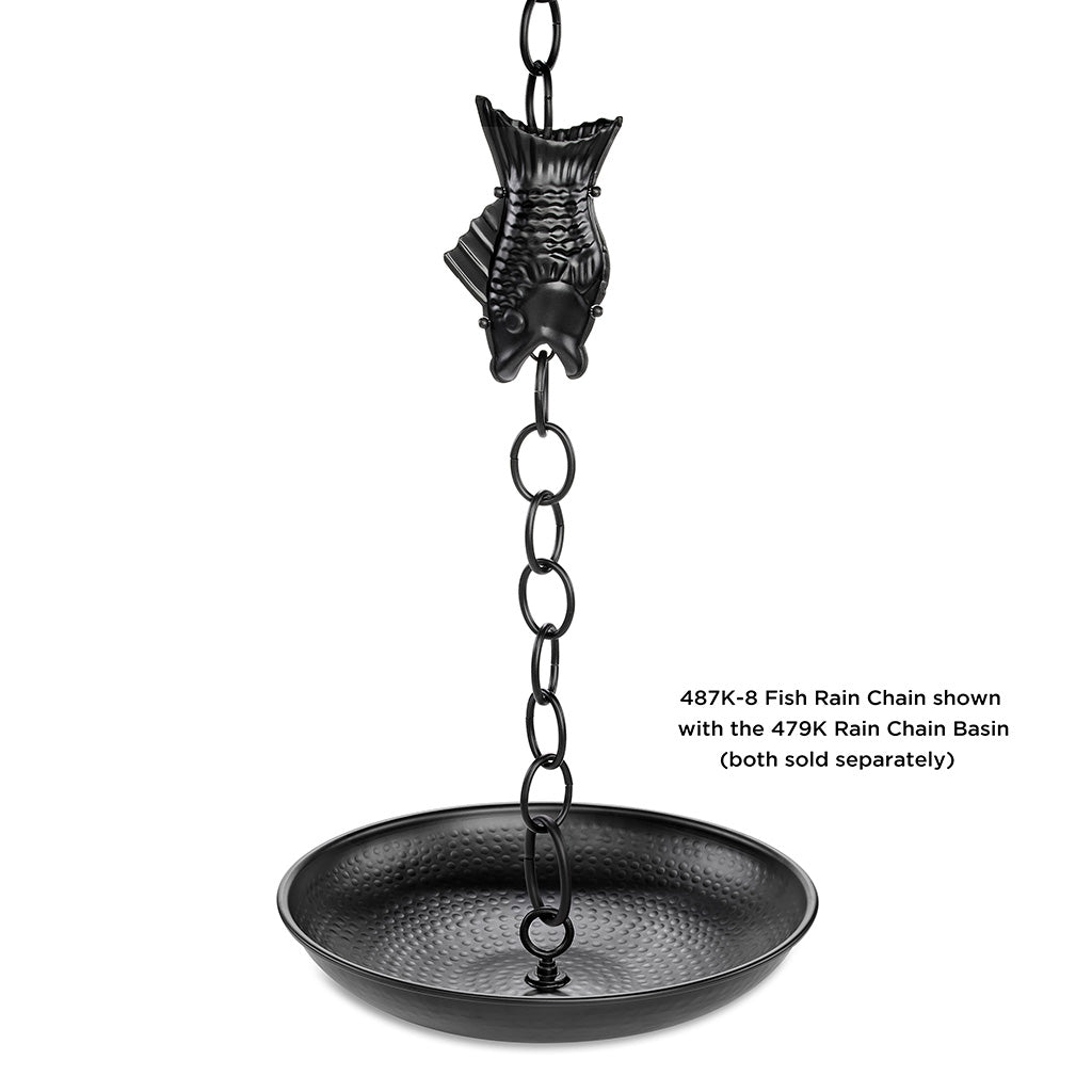 Fish Black 8.5ft Rain Chain
