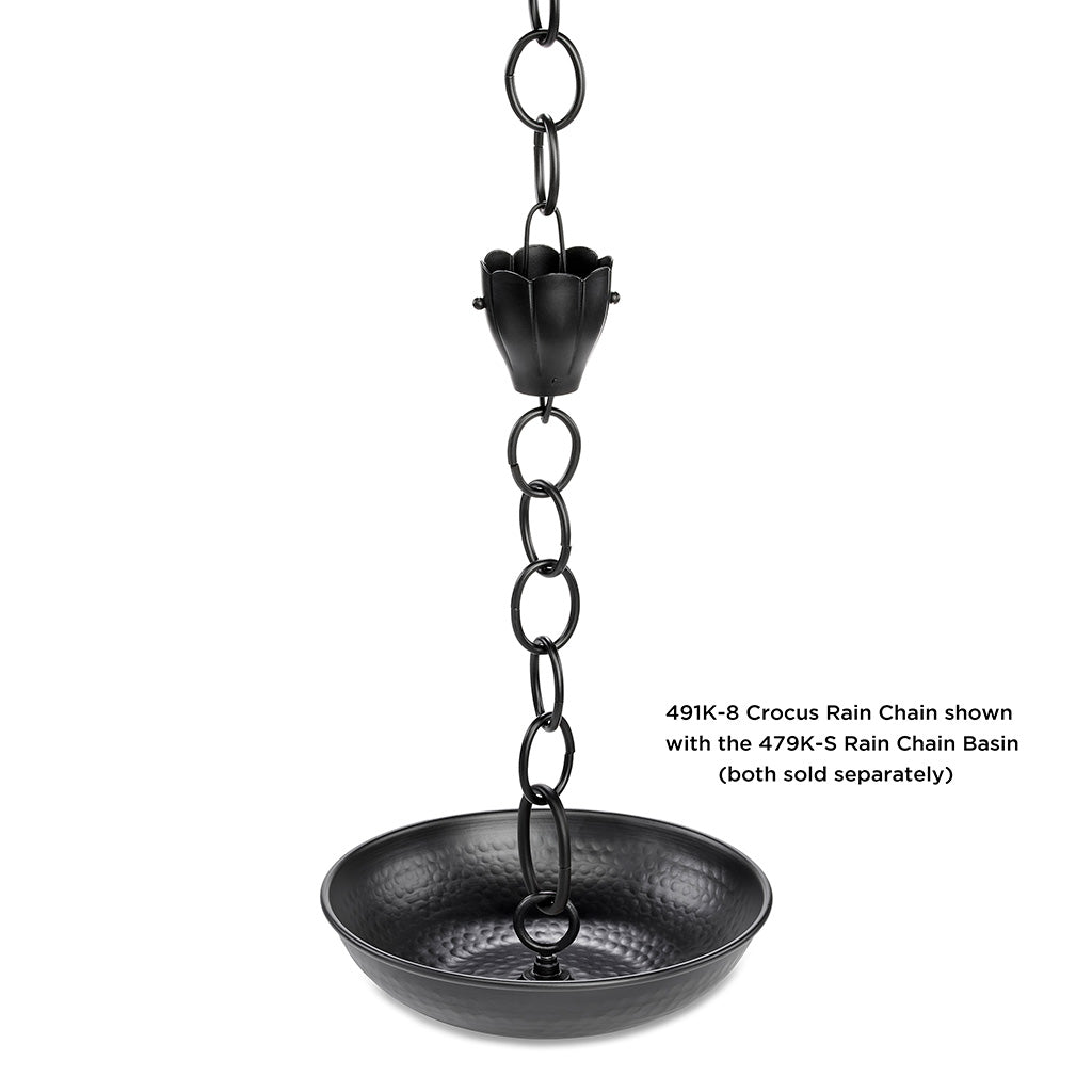 Crocus Black 8.5ft Rain Chain