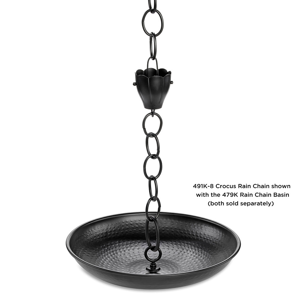Crocus Black 8.5ft Rain Chain