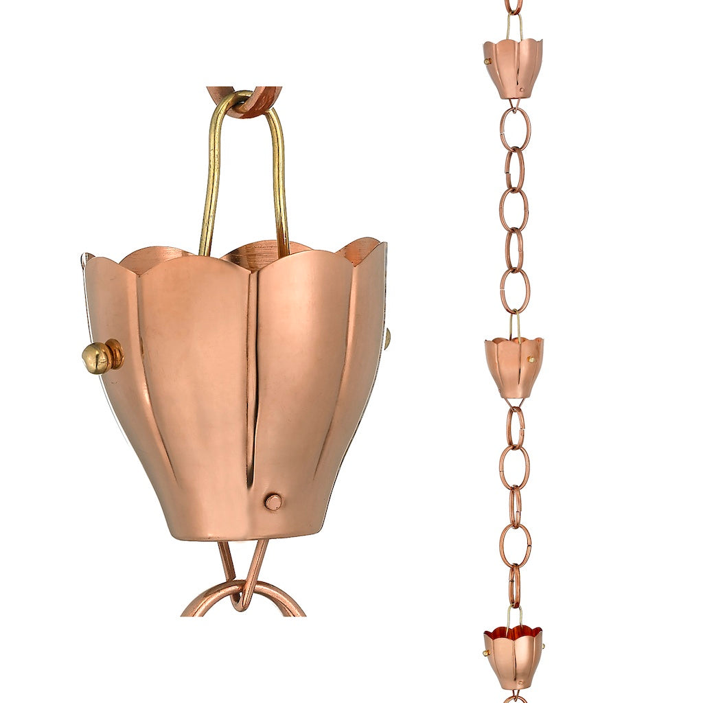 Crocus Copper 8.5ft. Rain Chain