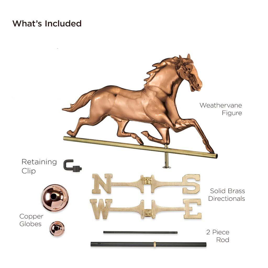 Horse Weathervane in Pure Copper