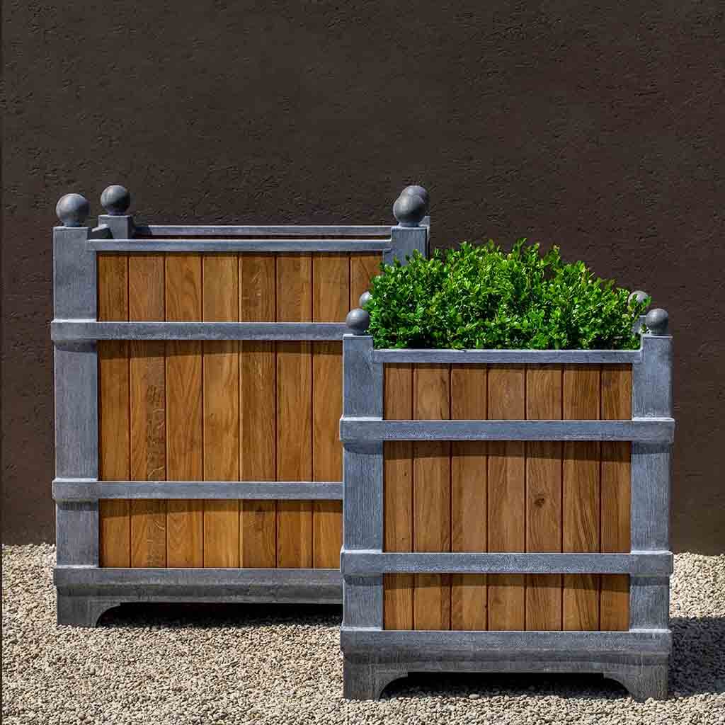 Manoir Oak Planter || Zinc with Oak
