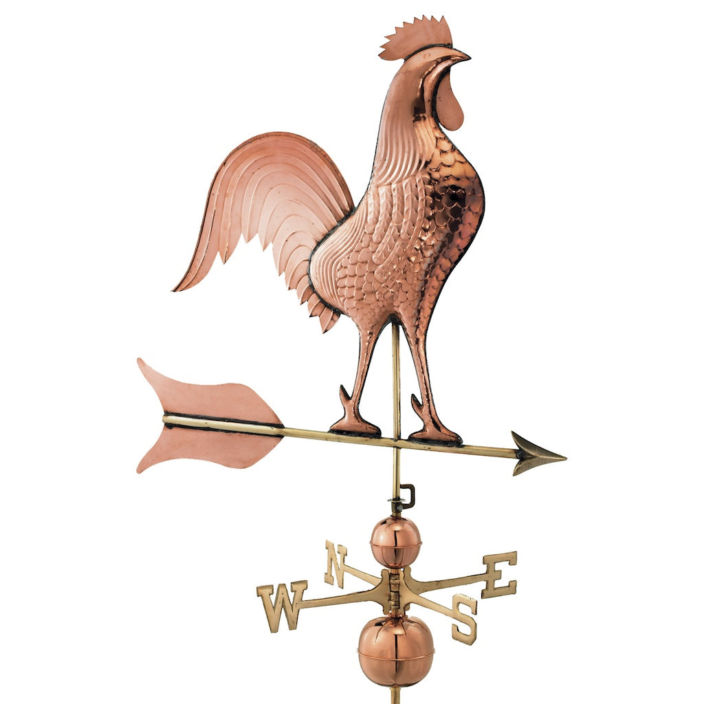 Barn Rooster Estate Weathervane in Pure Copper