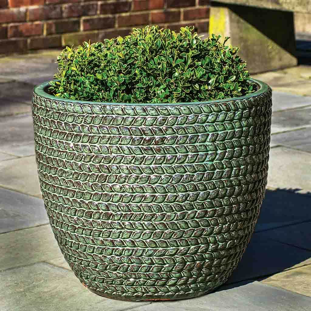 Sisal Weave Planter || Seafoam Green