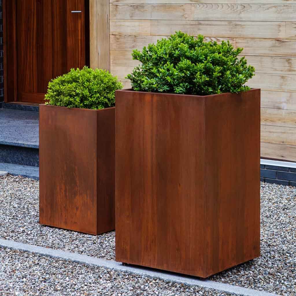 Steel Tall Cube Planter || Steel