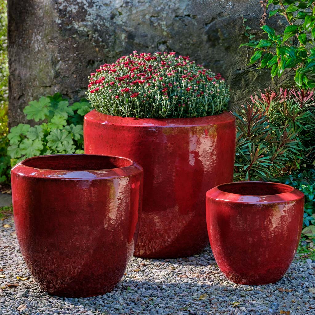 Timolos Round Planter || Tropic Red