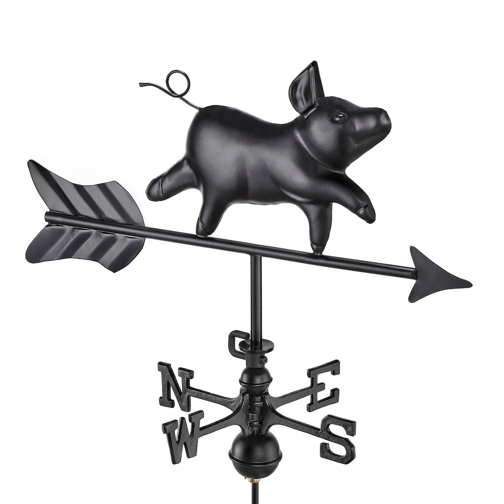 Farmhouse-Inspired Pig Cottage Weathrvane with Roof Mount