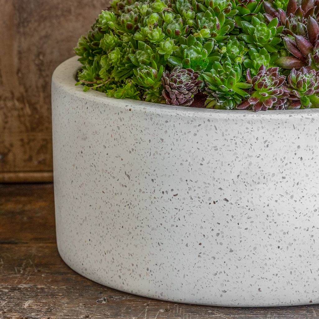 Geo Cylinder Planter || Terrazzo White