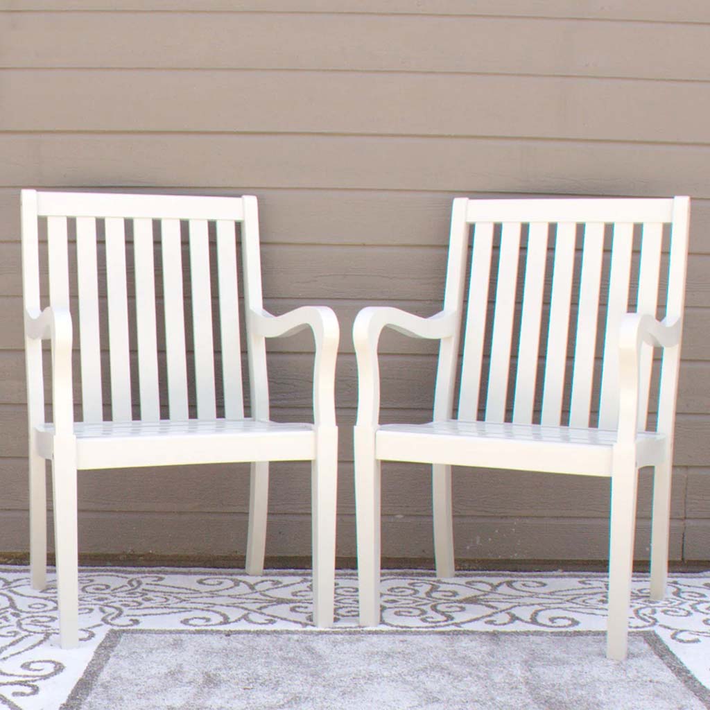 Acacia White Washed Dining Chair Set