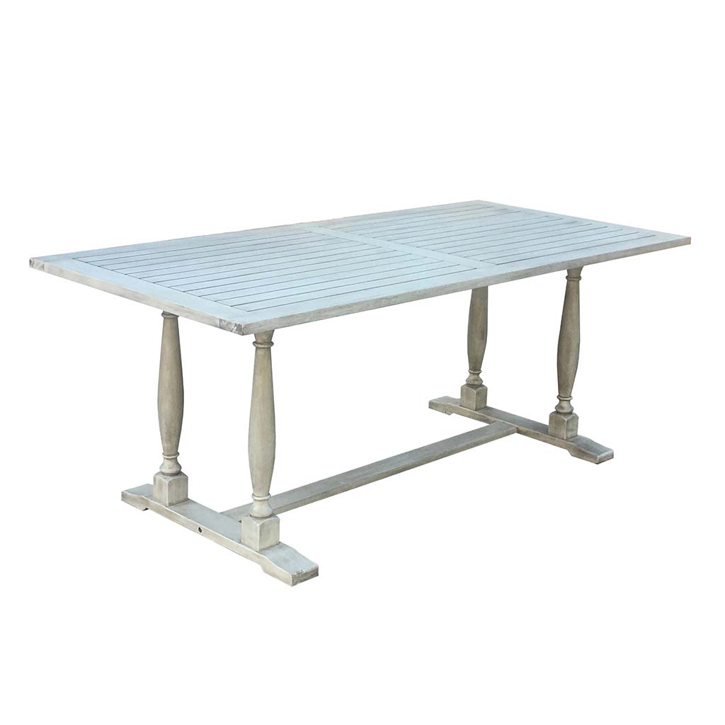 Acacia Rectangular White Washed Dining Table