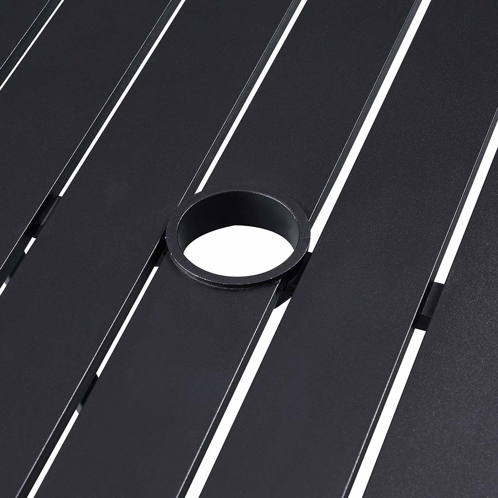 Aluminum Square Slats Table 42 inches in Black