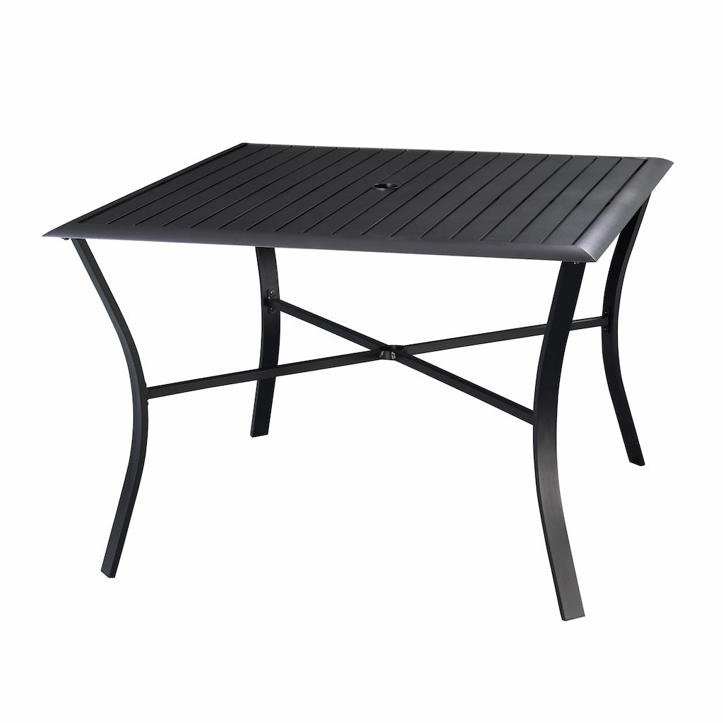 Aluminum Square Slats Table 42 inches in Black