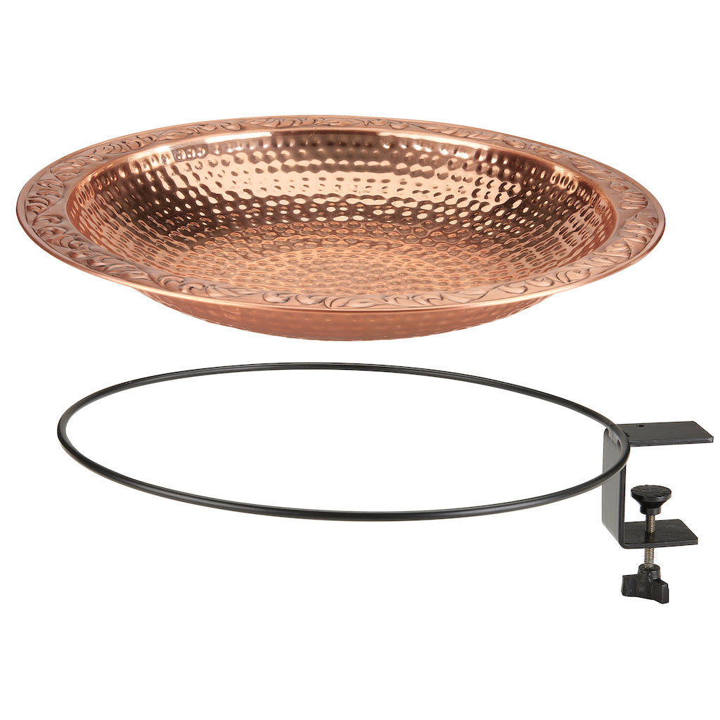Pure Copper 18" Deck Mount Birdbath