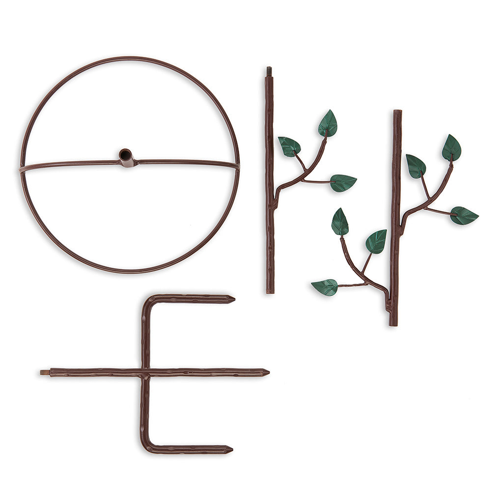 13.5-inch Copper Bird Bath with Birds on Deco Garden Pole