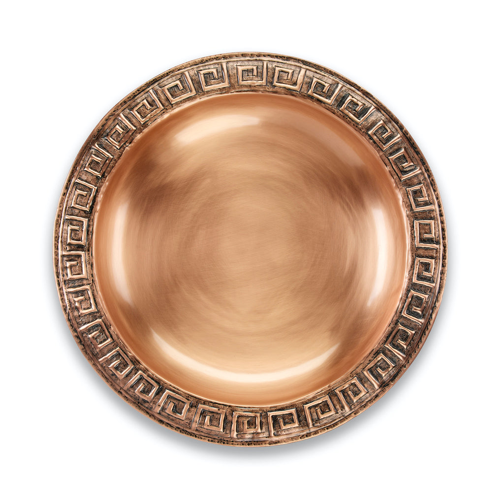 18-inch Greek Copper Bird Bath with Garden Pole