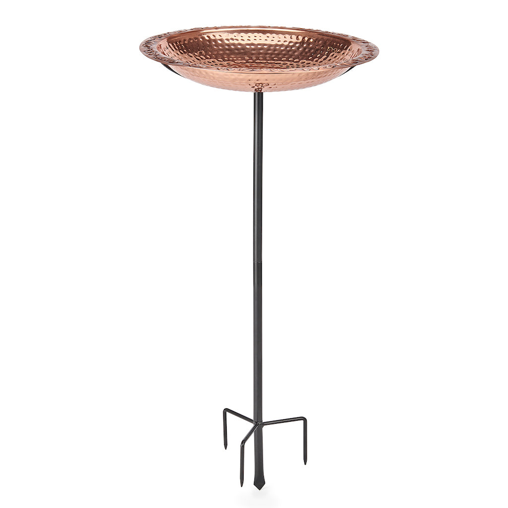 Pure Copper 18" Birdbath on Garden Pole