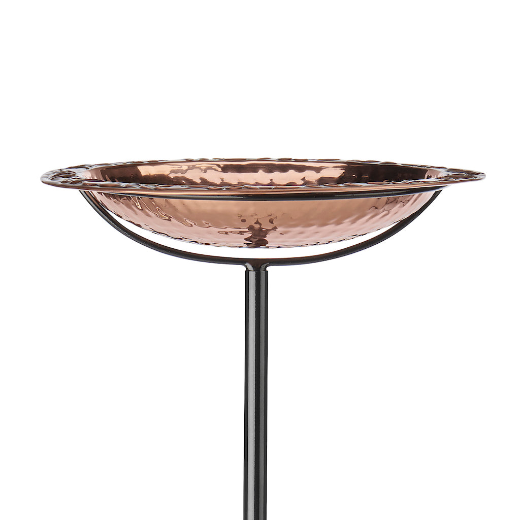 Pure Copper Birdbath on Garden Pole