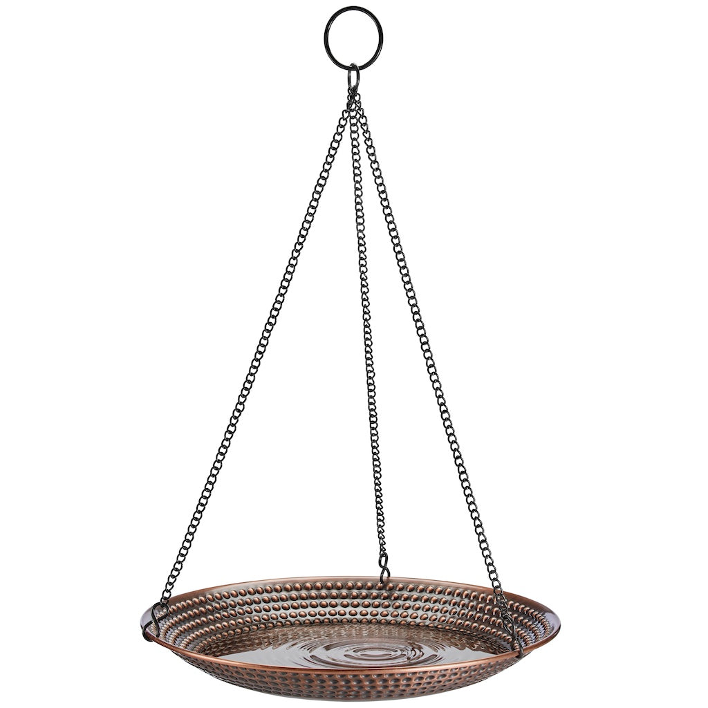 13.5-inch Beaded Hanging Copper Bird Bath