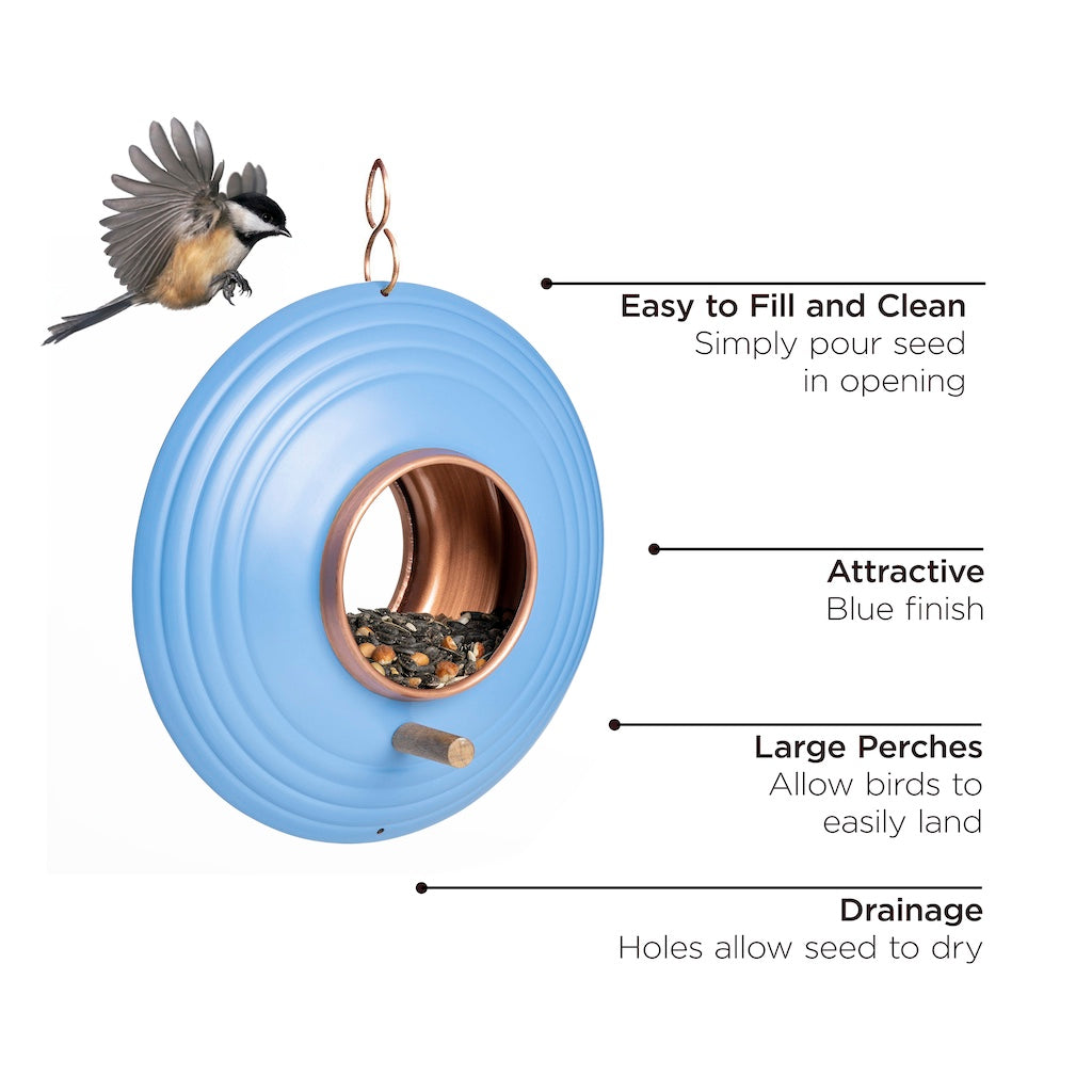 Azure Fly-Thru Bird Feeder