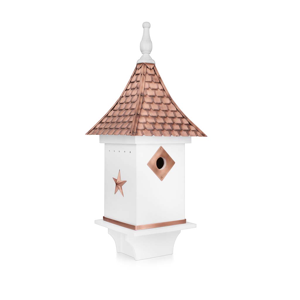 Villa Bird House in White with Copper Roof