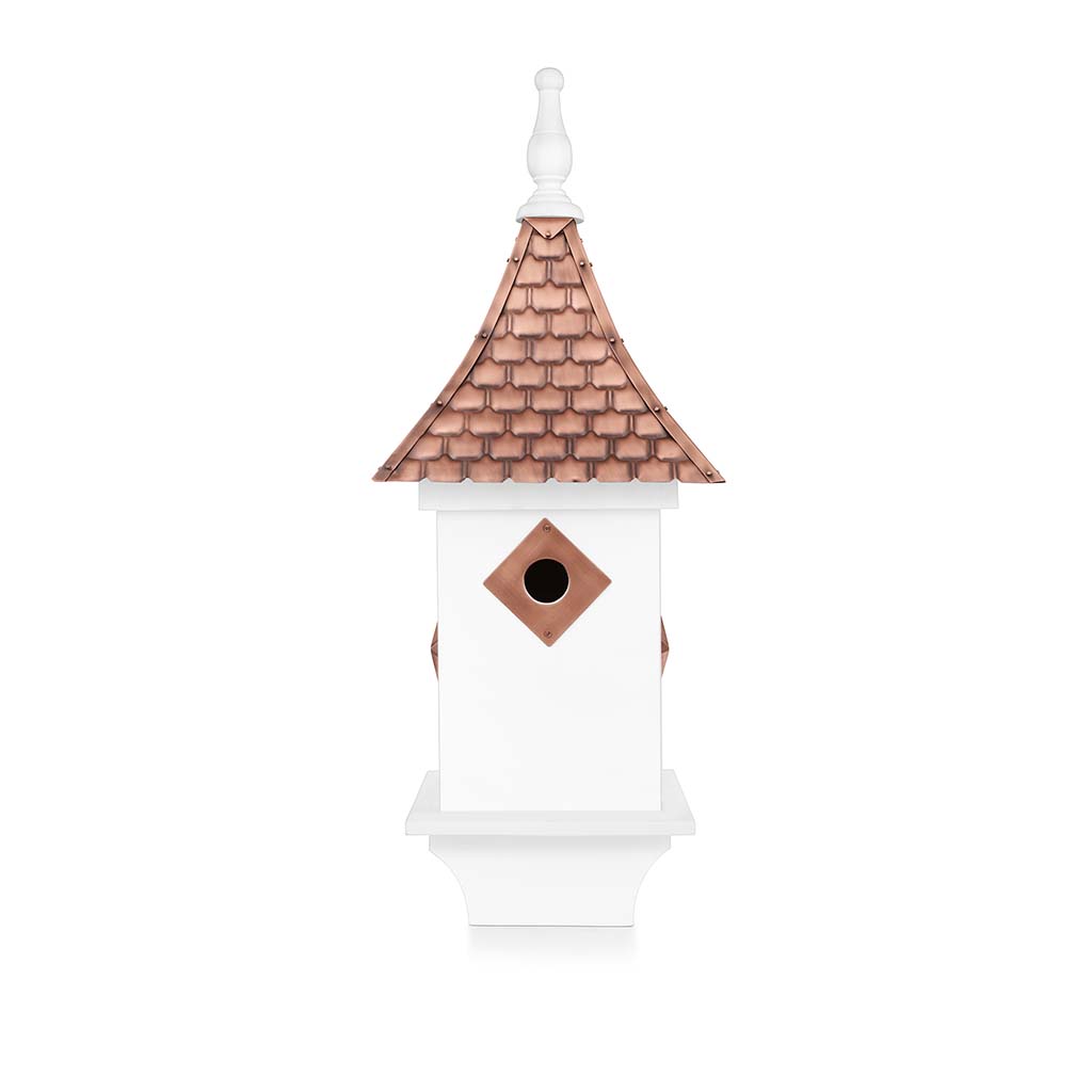 Villa Bird House in White with Copper Roof
