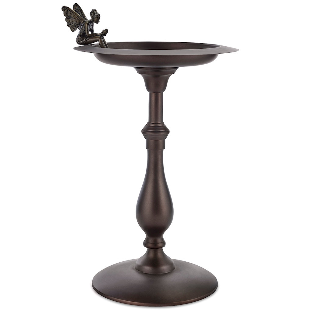 Classic Bronze Bird Bath Pedestal with Fairy